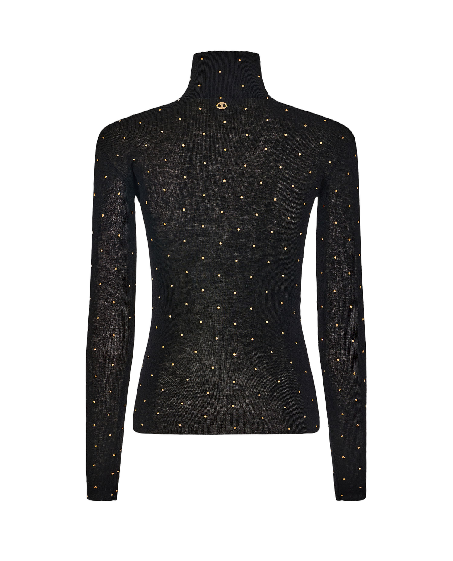 Fitted Turtleneck Sweater With Appliques