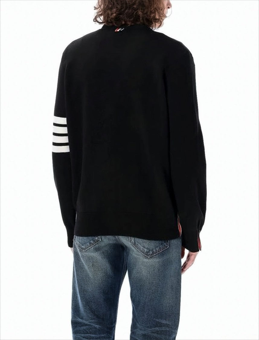 V-Neck Cardigan With Four Stripes Detail
