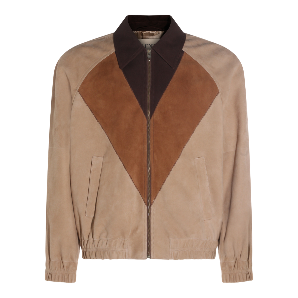 Structured Beige Jacket with High Collar