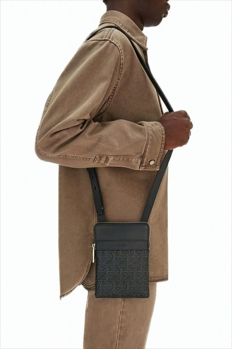 Textured Leather Crossbody Bag