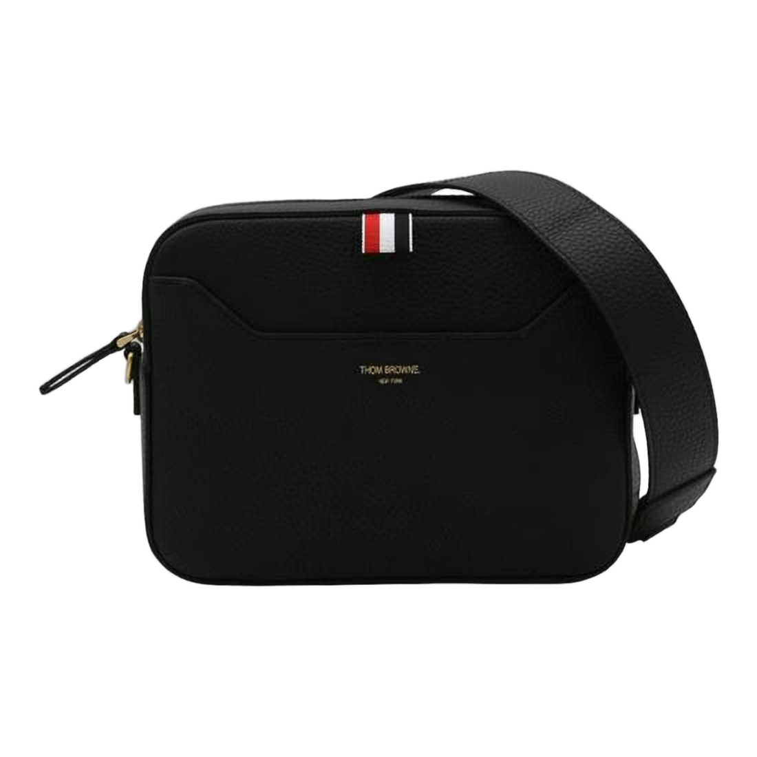 Rectangular Crossbody Bag with Textured Calf Leather