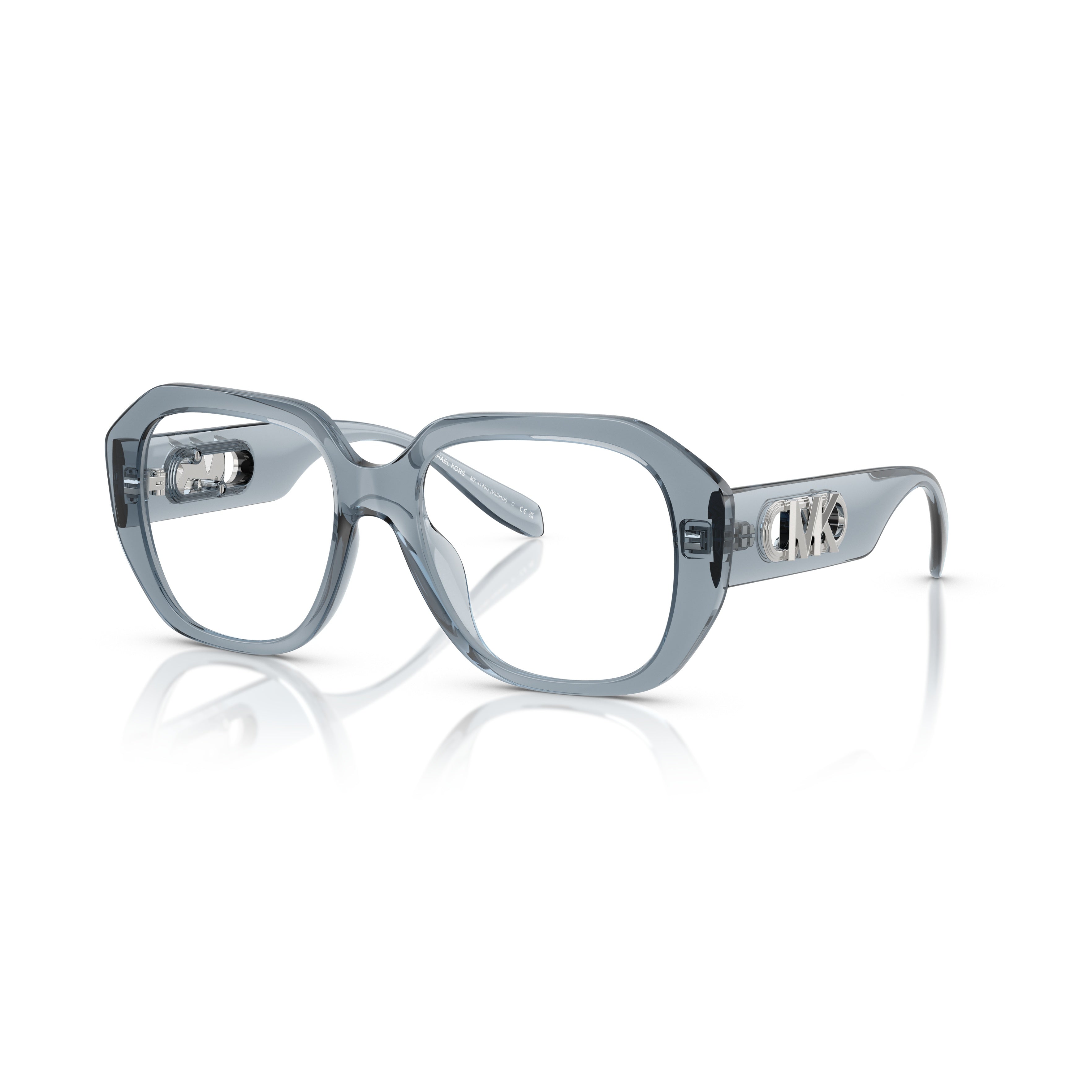 0mk4148u Oversized Square Frame Eyeglasses with Metallic Logo Details