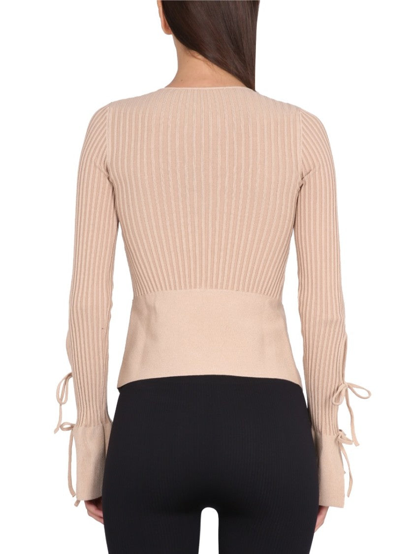 Knitted Cardigan With Adjustable Front Closure