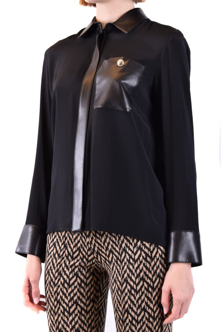 Silk-Blend Shirt With Leather Accents And Timeless Design
