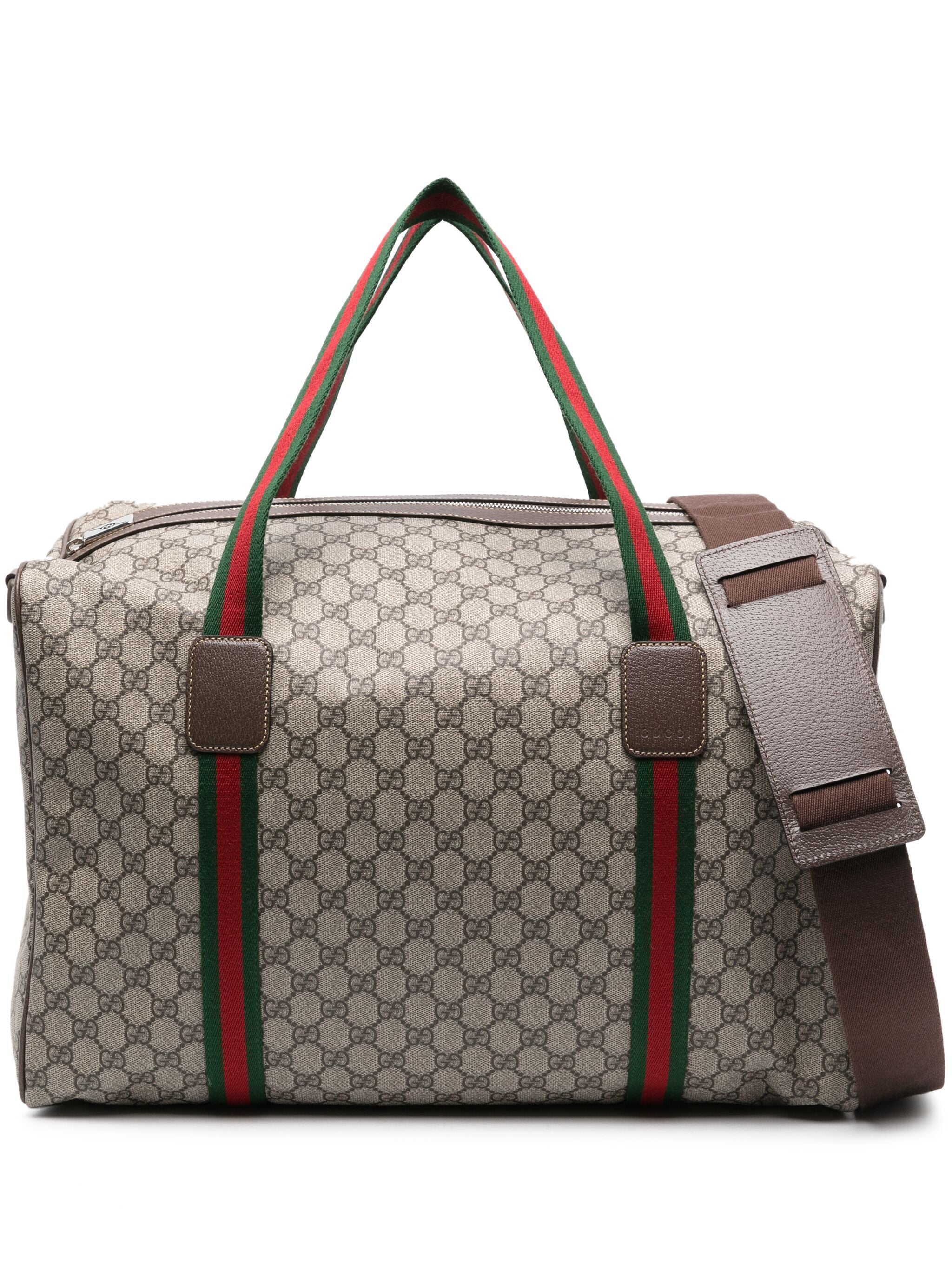Beige GG Canvas Pattern Duffle Bag