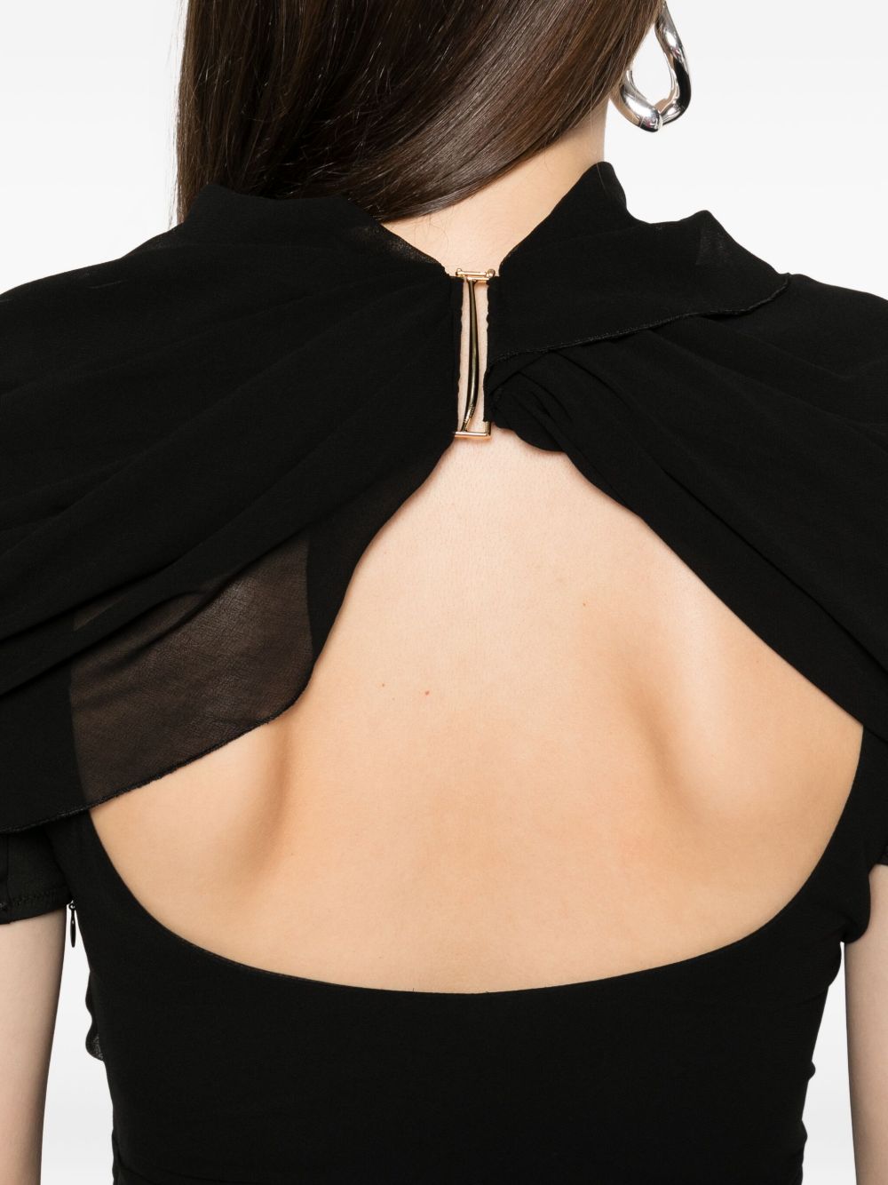 Draped Black Mini Dress
