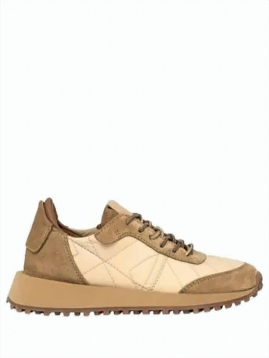 Low-Top Sneakers with Suede and Nylon Construction