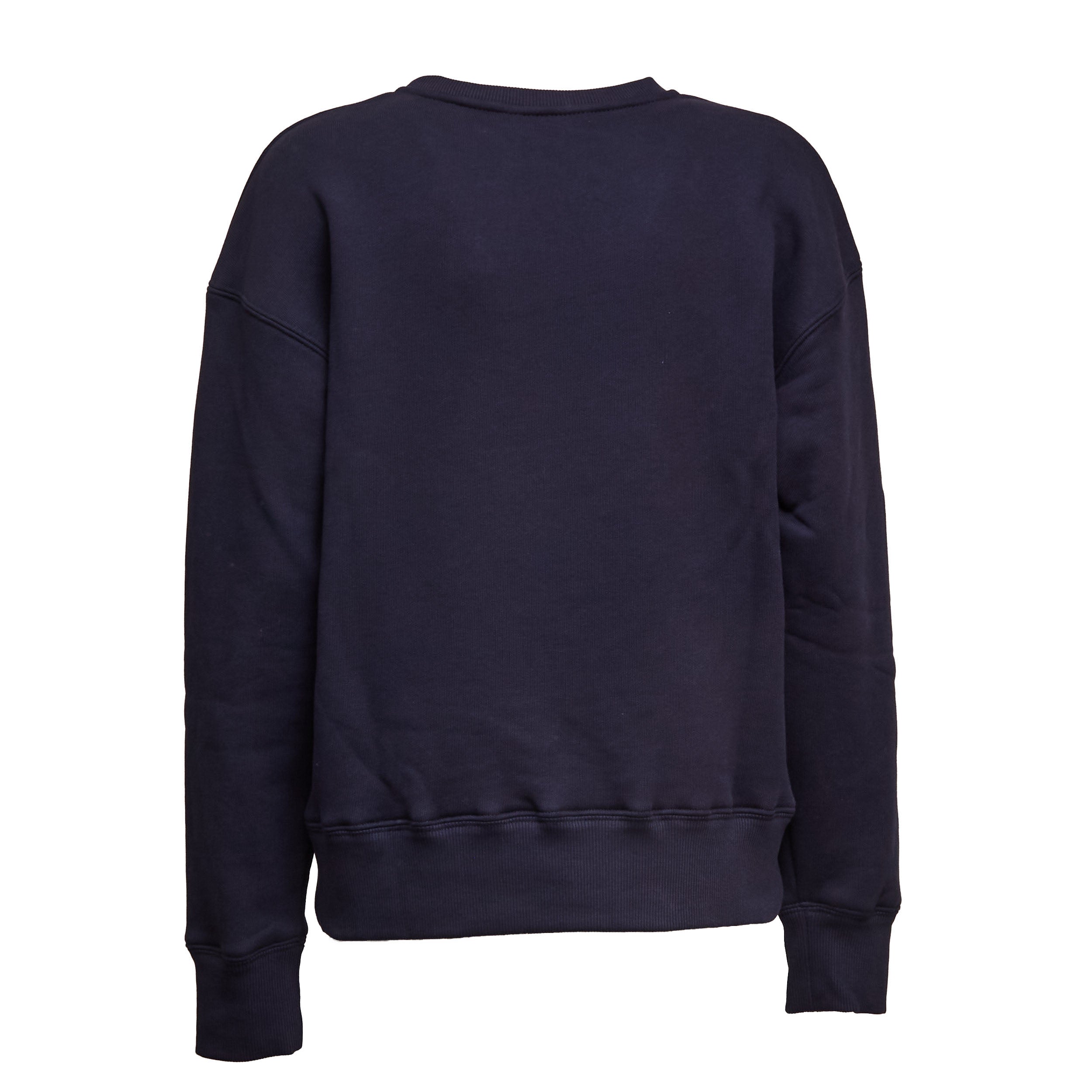Oversized Crew-Neck Sweatshirt With Embellished Logo