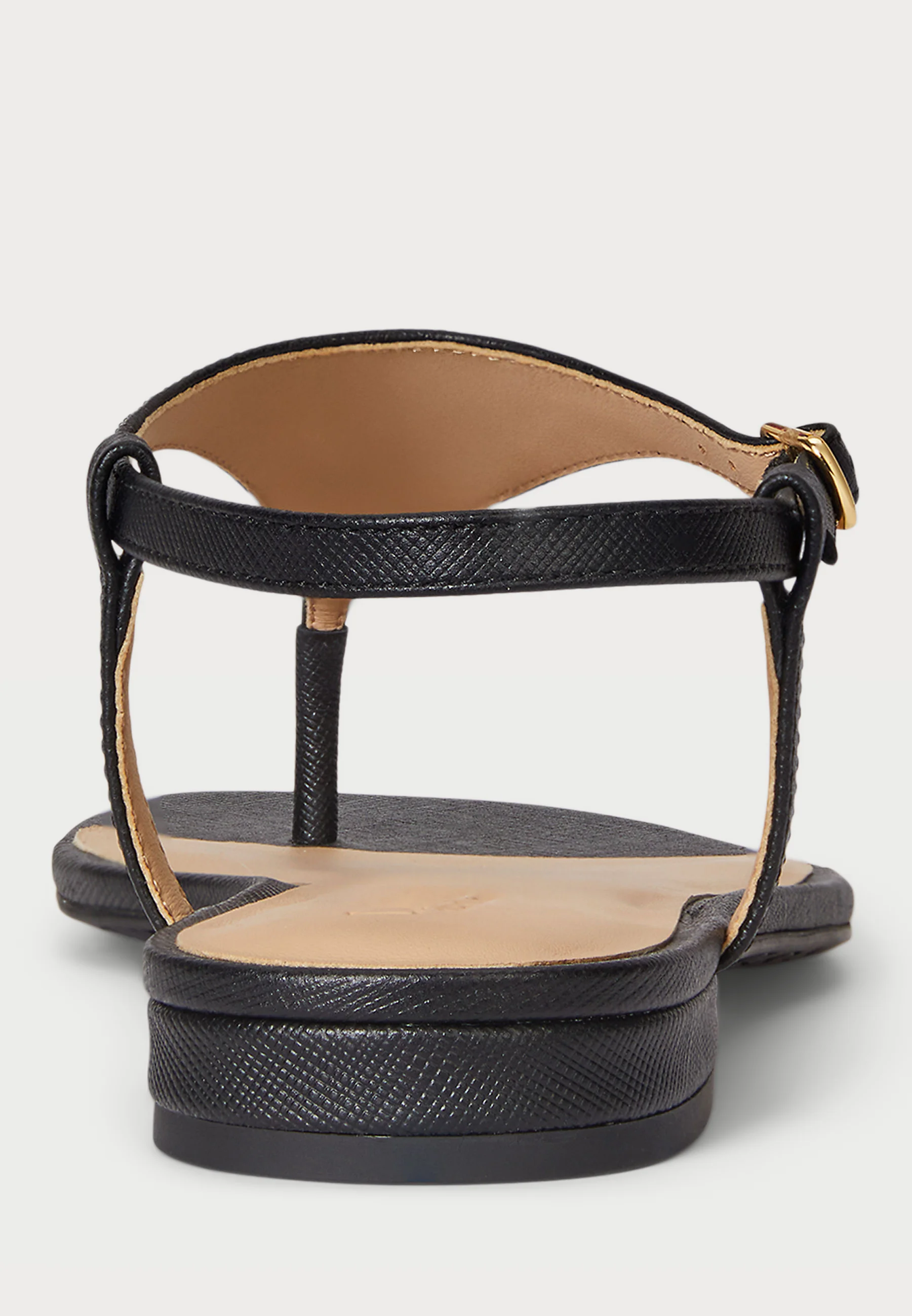 Black Everley 2 Flat Leather Sandals
