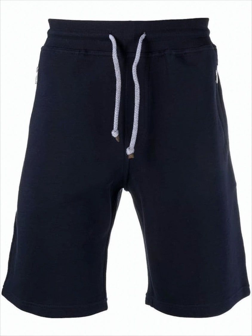 Tailored Blue Shorts with Drawstring Waistband