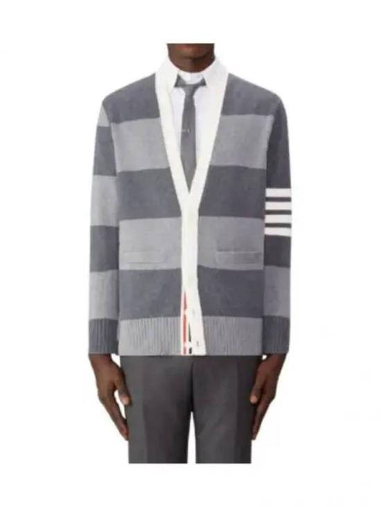 Broad Horizontal Striped Cardigan