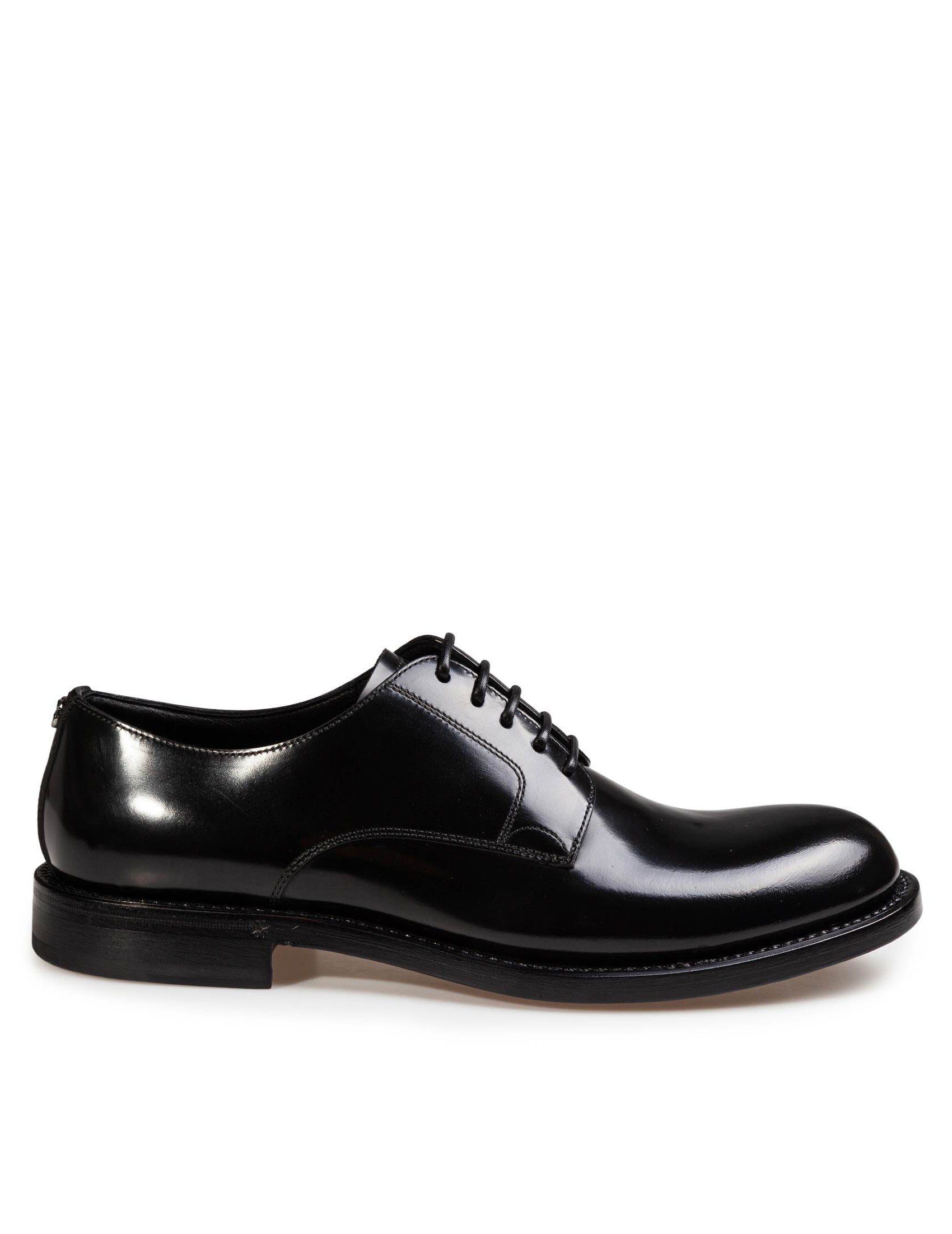 Black Brushed Calfskin Derby Shoes