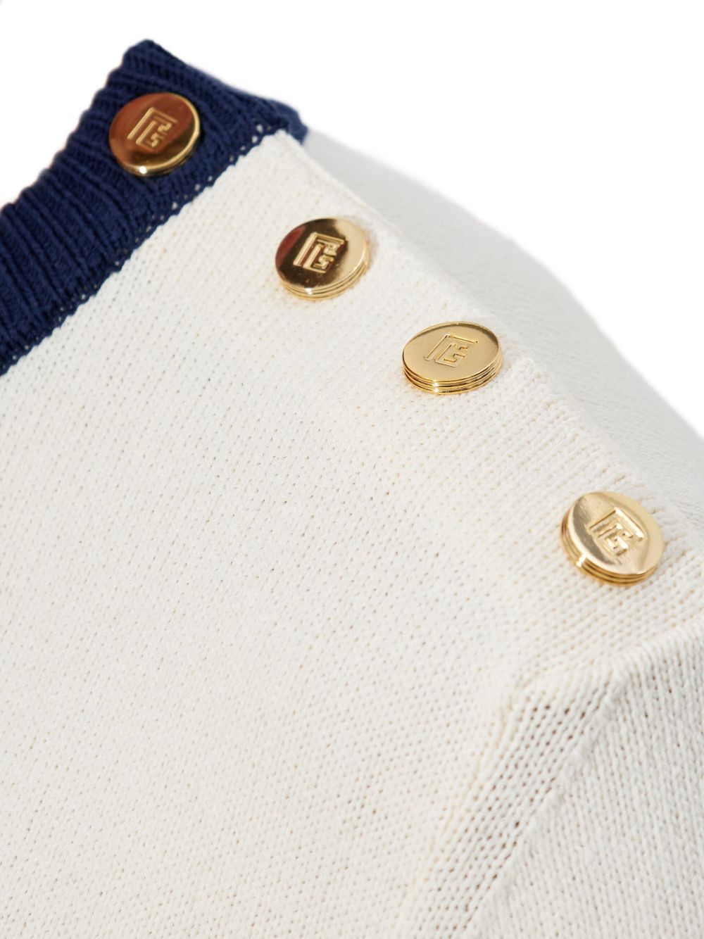 Striped Navy and White Knit Sweatshirt