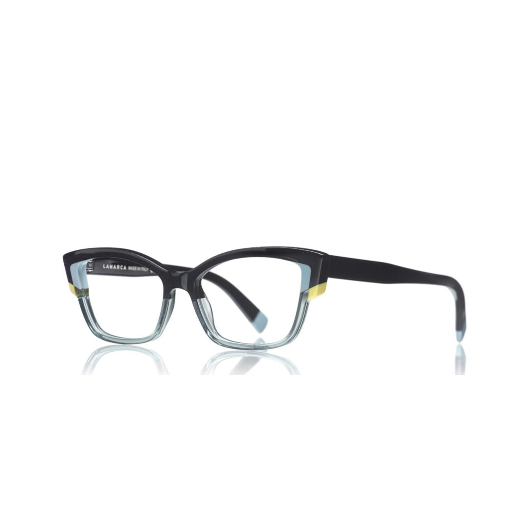 Fusioni 170 Bold Rectangular Frame Eyeglasses with Translucent Detail