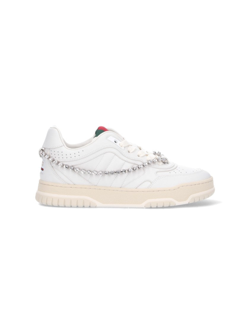 Re-Web' Sneakers With Crystals – White