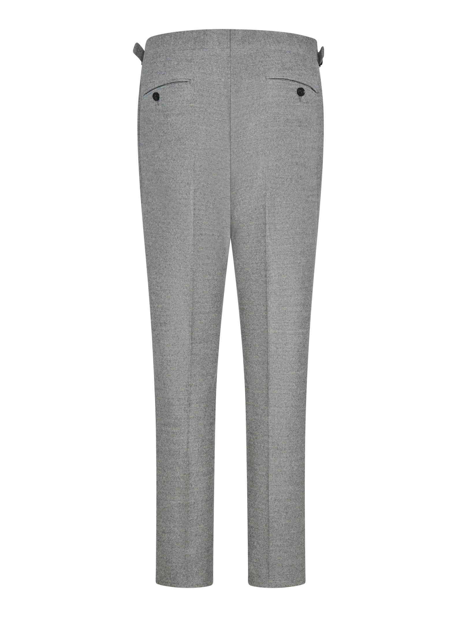 Tailored Grey Trousers With Double Waistband