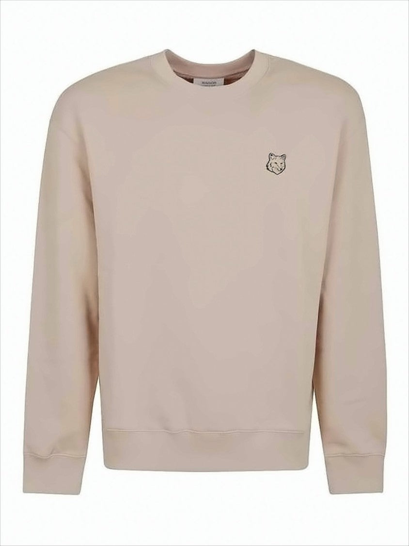 Long-Sleeve Crewneck Sweatshirt With Embroidered Fox Head