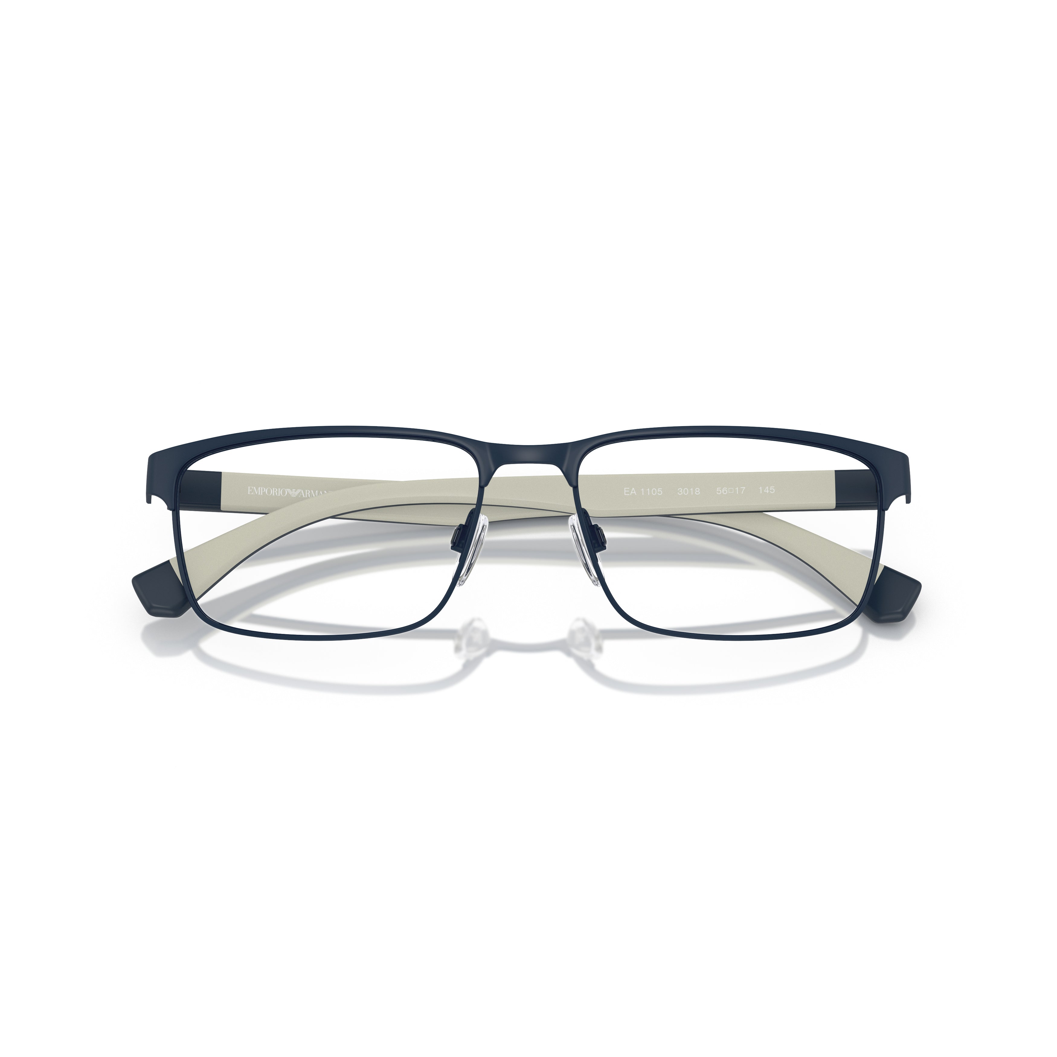 0ea1105 Rectangular Matte Metal Eyeglass Frames with Subtle Logo