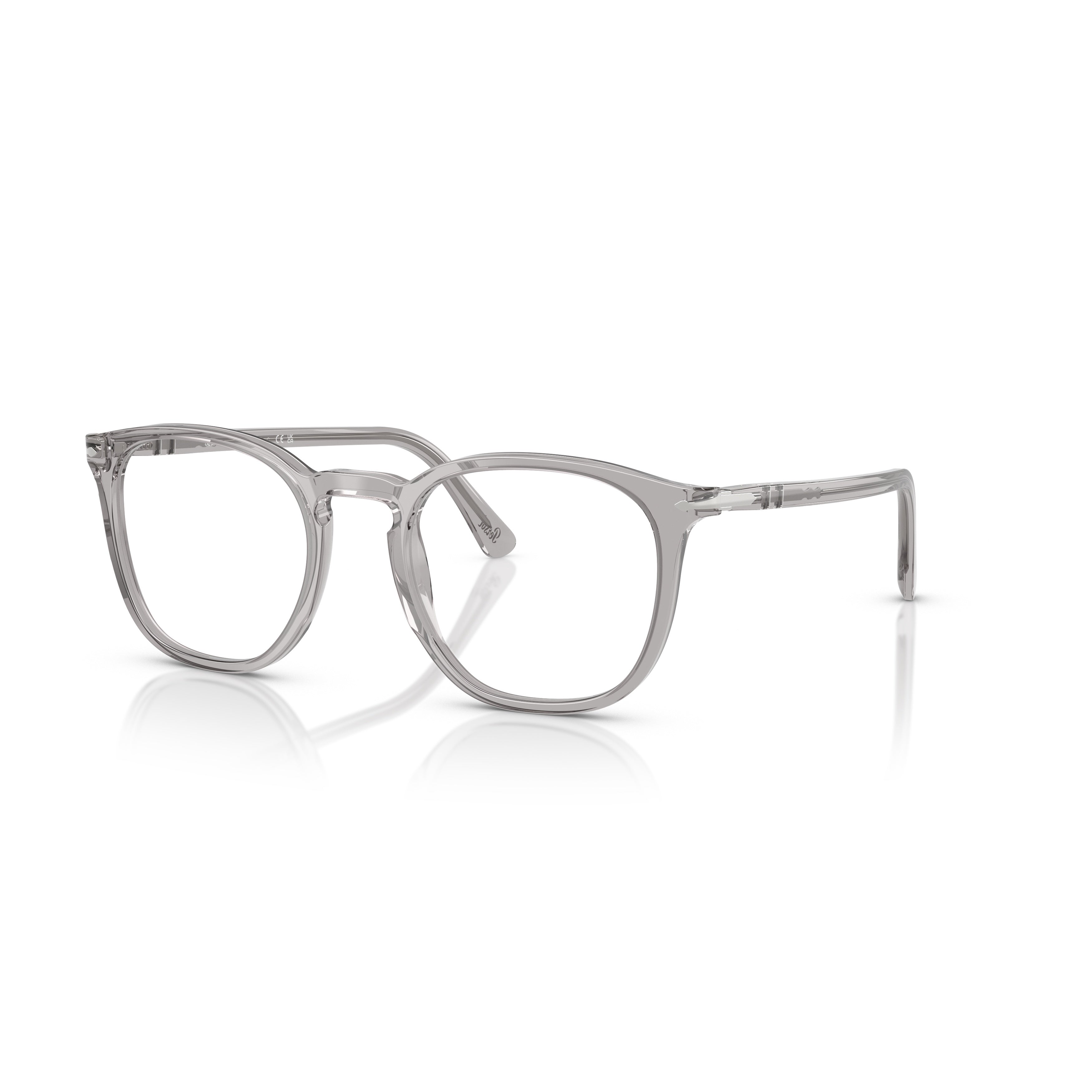 0po3318v Translucent Grey Acetate Eyeglasses with Keyhole Bridge