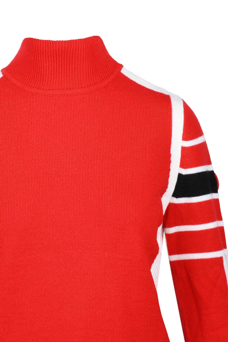 Virgin Wool Turtleneck - Red