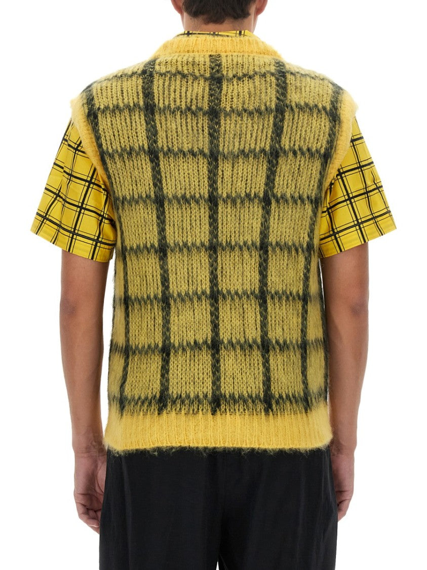 Sophisticated Checkered Knit Vest