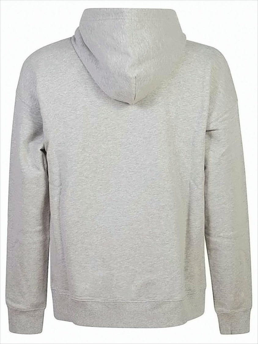 Light Grey Heathered Hoodie with Embroidery