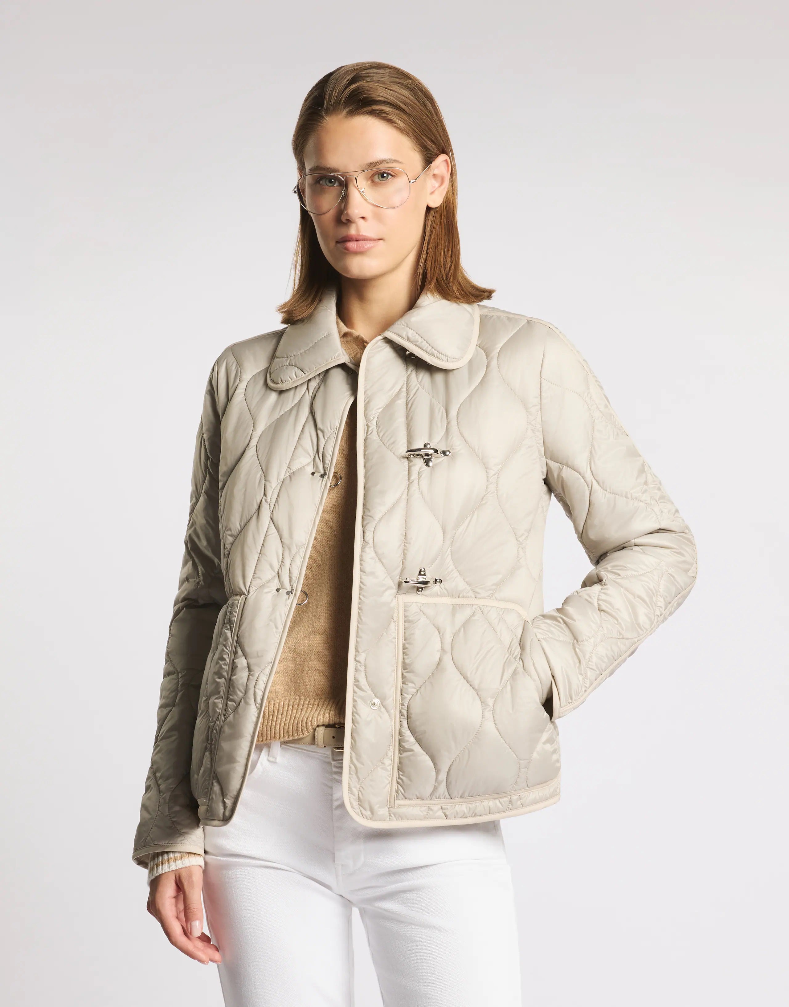 Quilted Short Coat with Toggle Closures