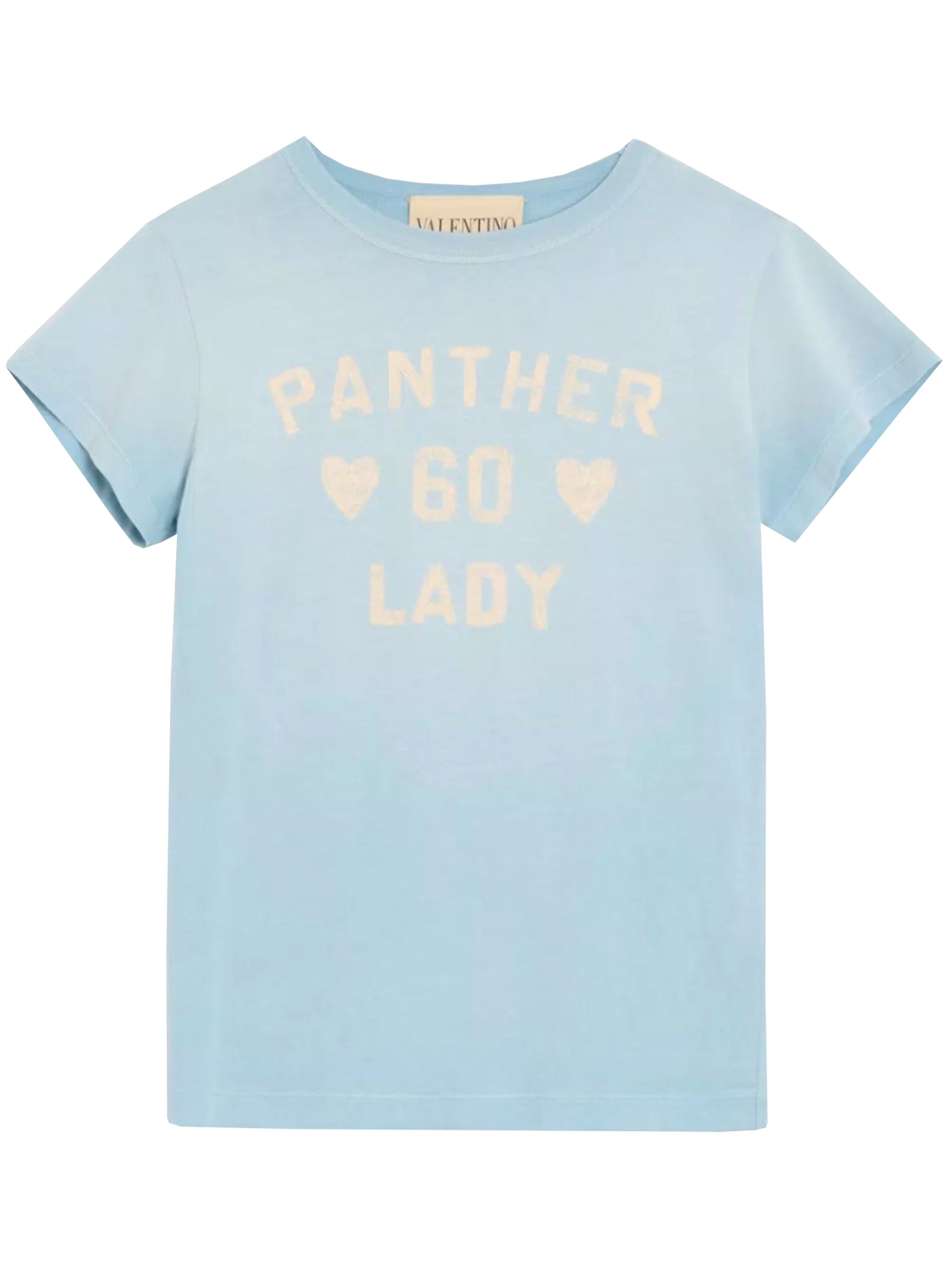 Light Blue Panther Lady Cotton T-shirt