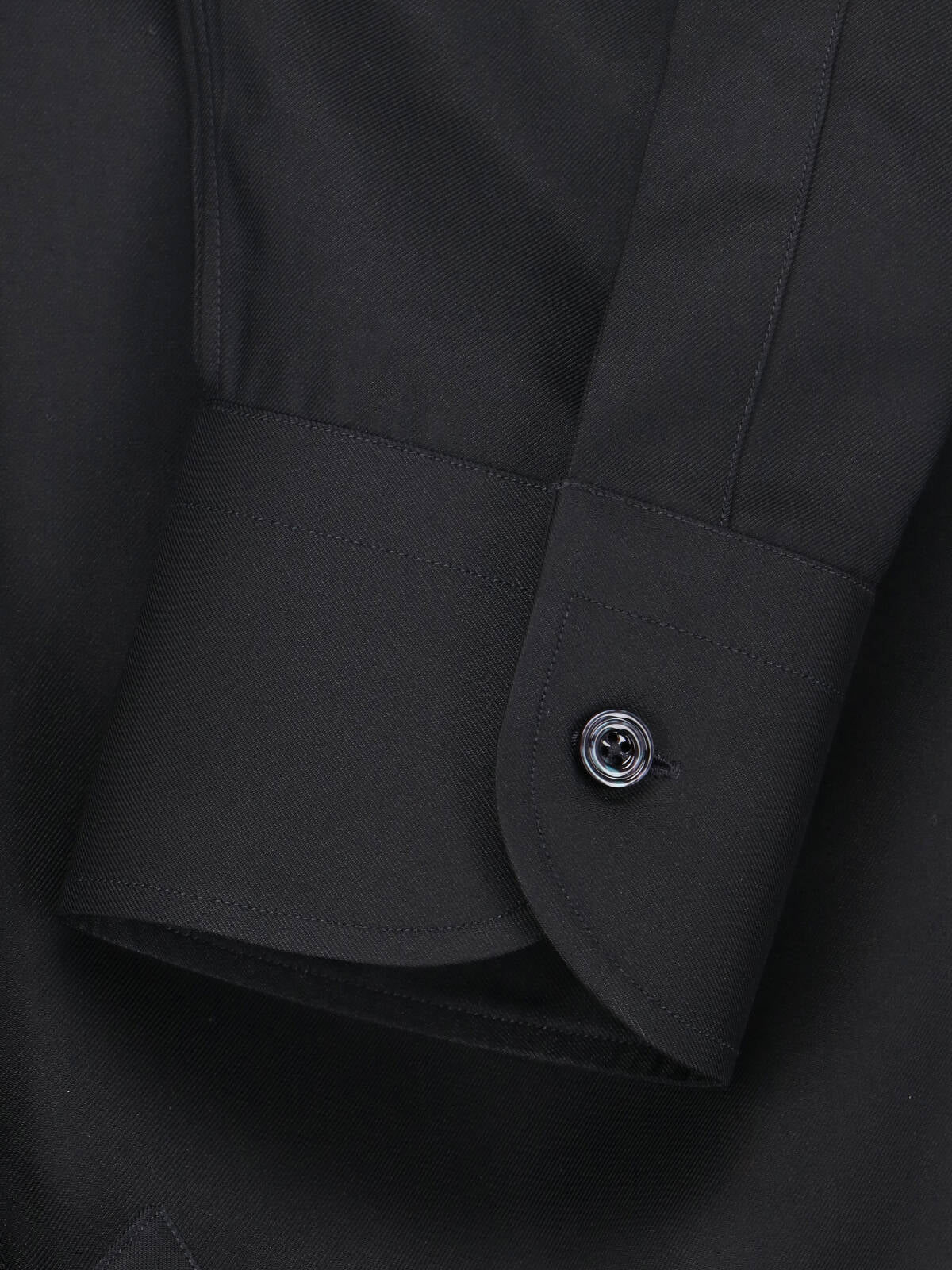 Black Classic Collar Silk Blend Shirt