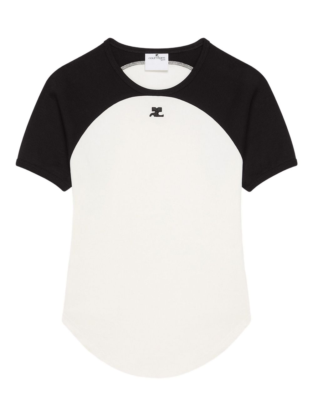Contrast-Design Short-Sleeved Top with Logo Detail