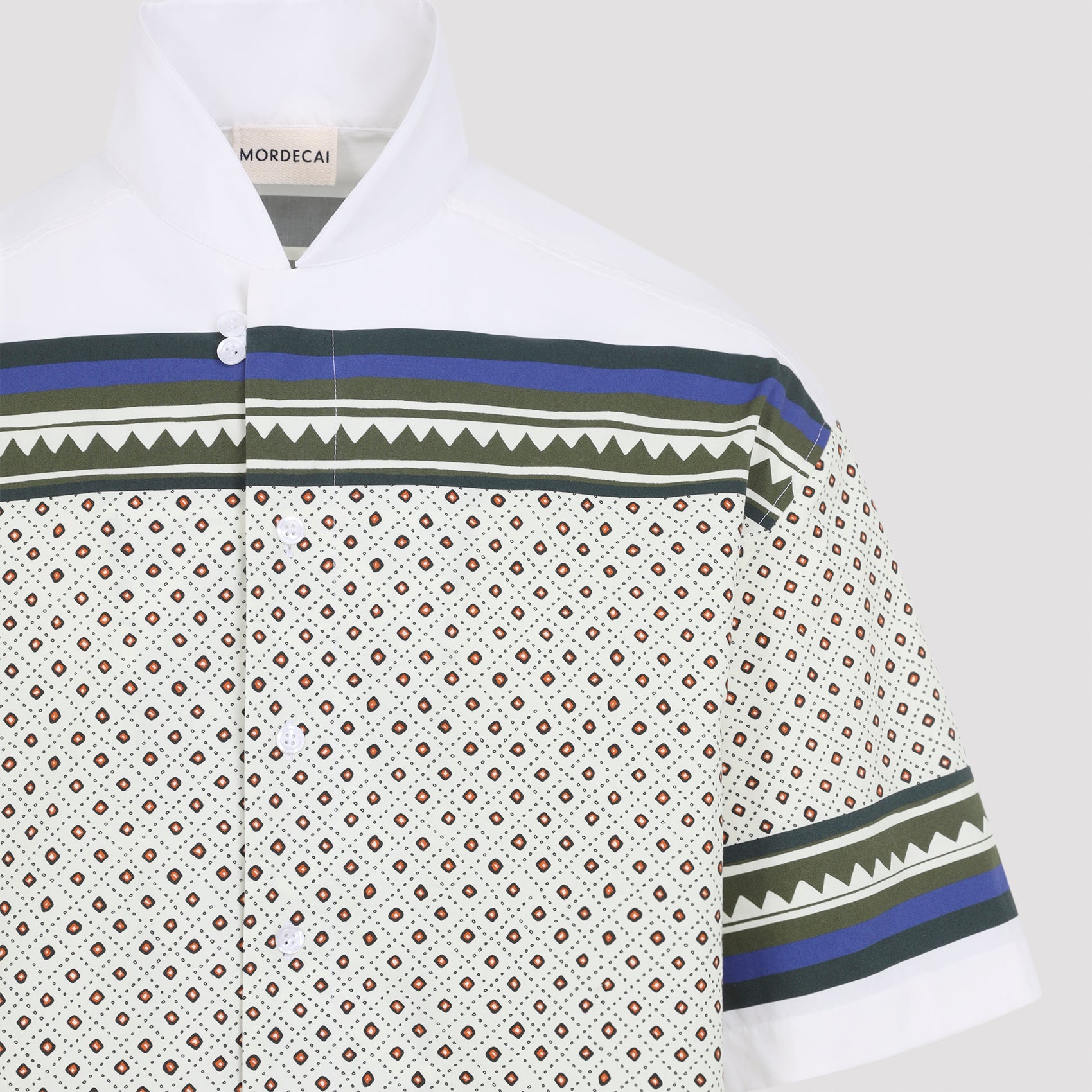 Short-Sleeve Casual Shirt with Geometric Patterns