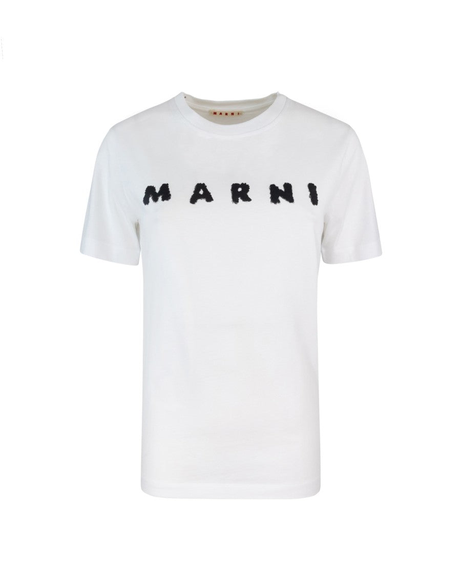 Biały T-Shirt z Nadrukiem Logo