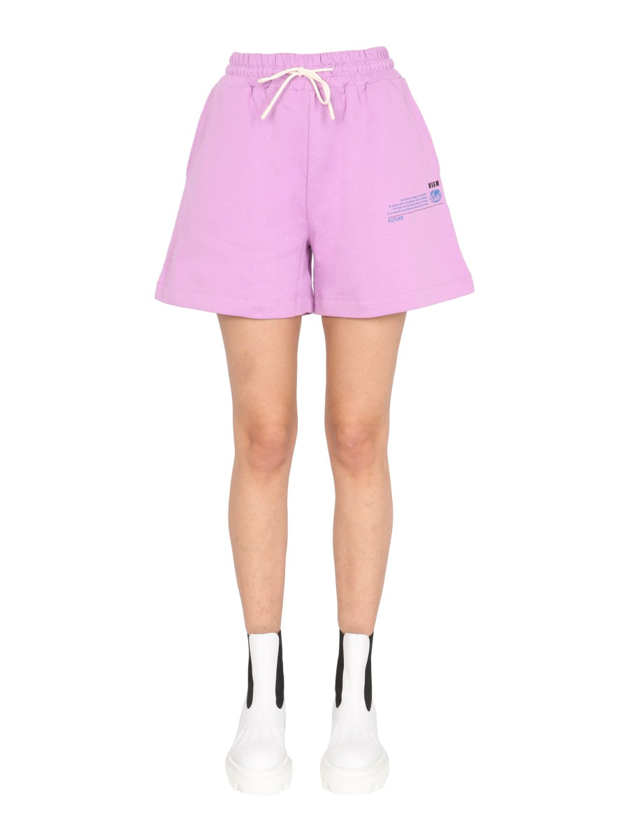 Relaxed Fit Cotton Shorts with Adjustable Waistband