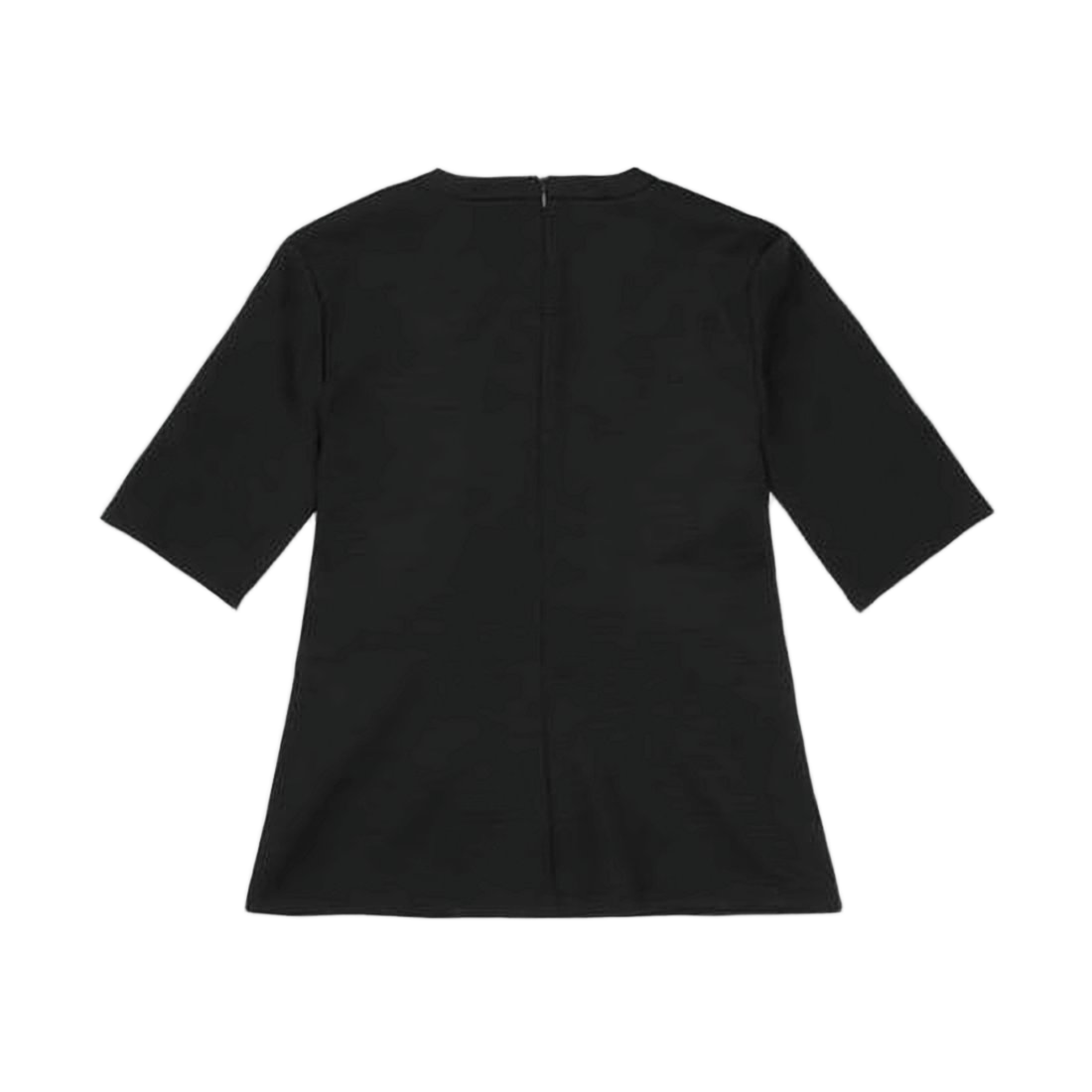 Short-Sleeve Wool Top with Embossed Logo