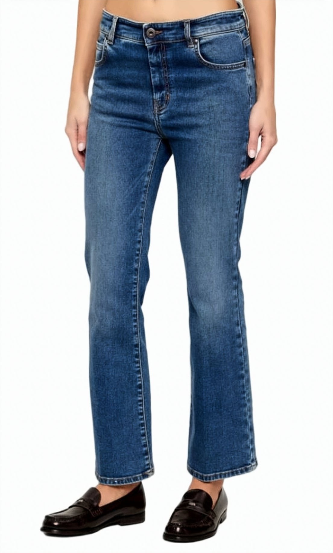 Stretch Cotton Cropped Denim Jeans