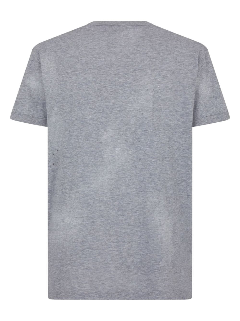 Distressed Grey Cotton Jersey T-Shirt