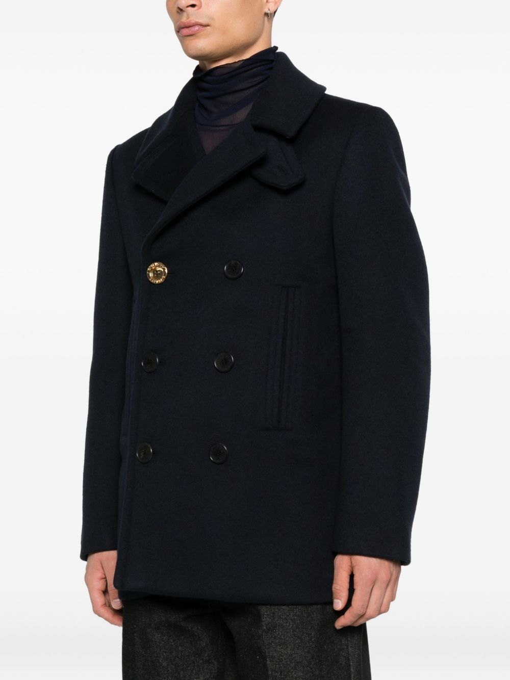 Dark Blue Wool Peacoat