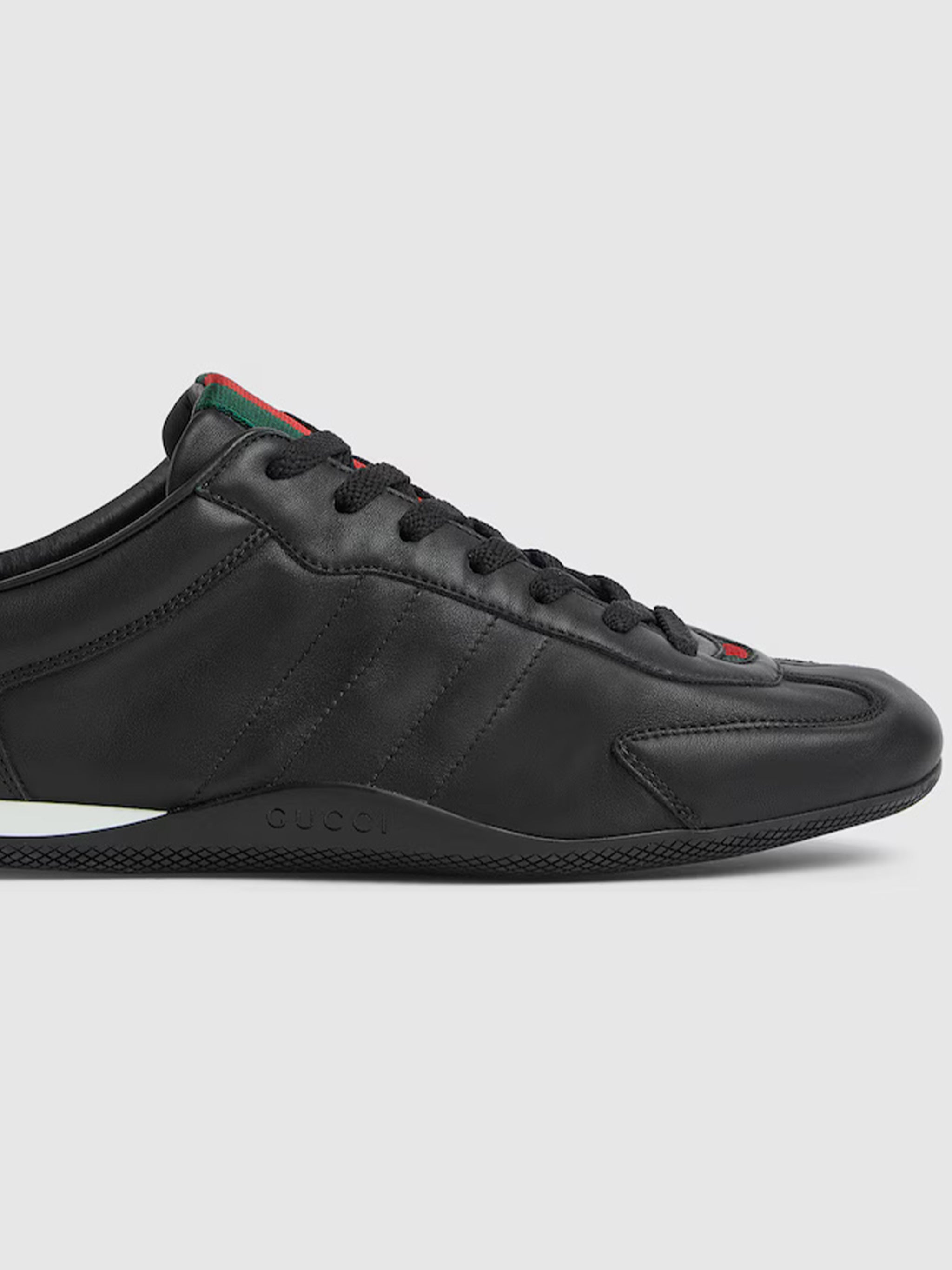 Black Shift Low-Profile Leather Sneakers