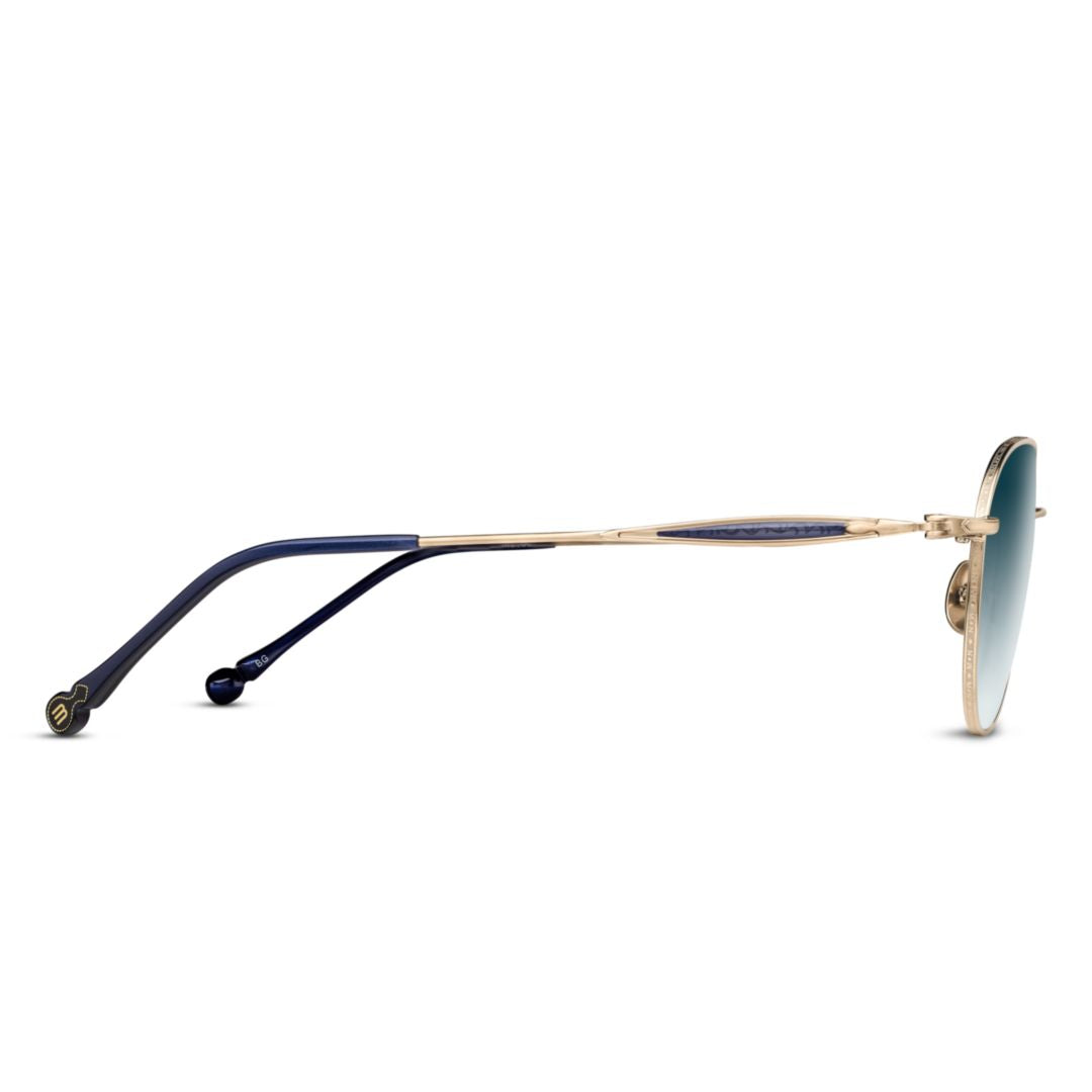 M3139.Sg Gold Finish Aviator Sunglasses with Gradient Blue Lenses
