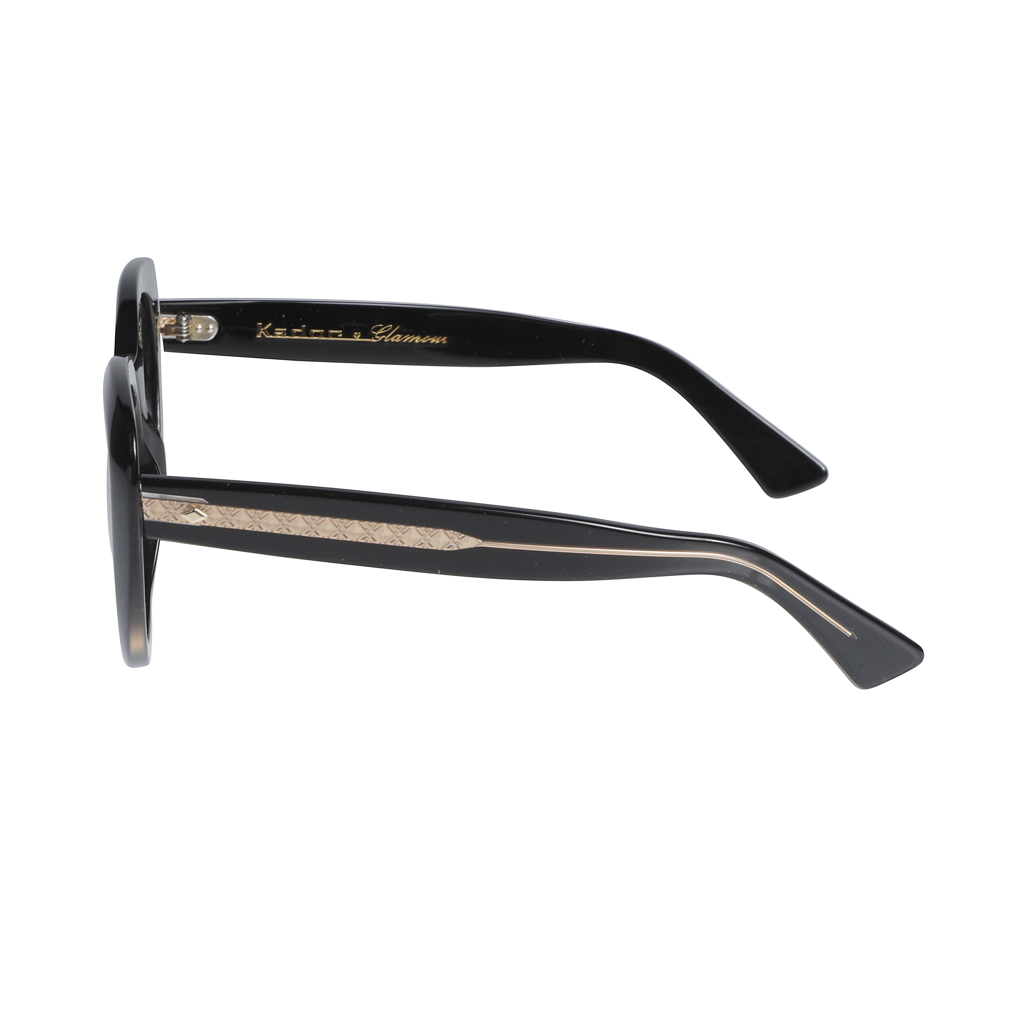 Sophia Glamour Rounded Frame Sunglasses with Textured Detailing