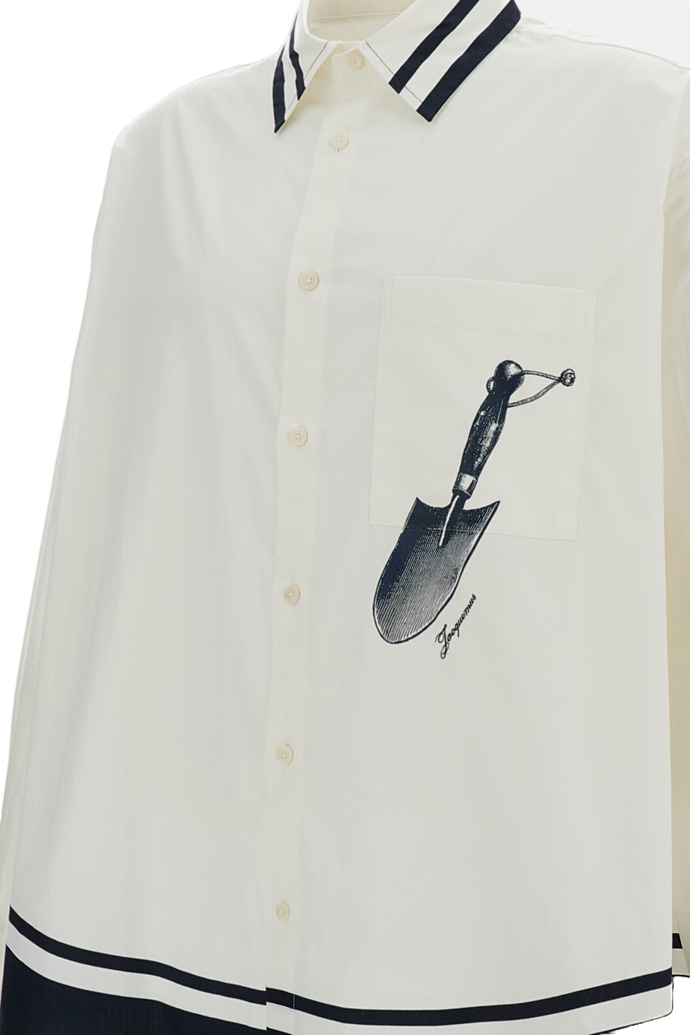 White Blue Camargue Cotton Shirt