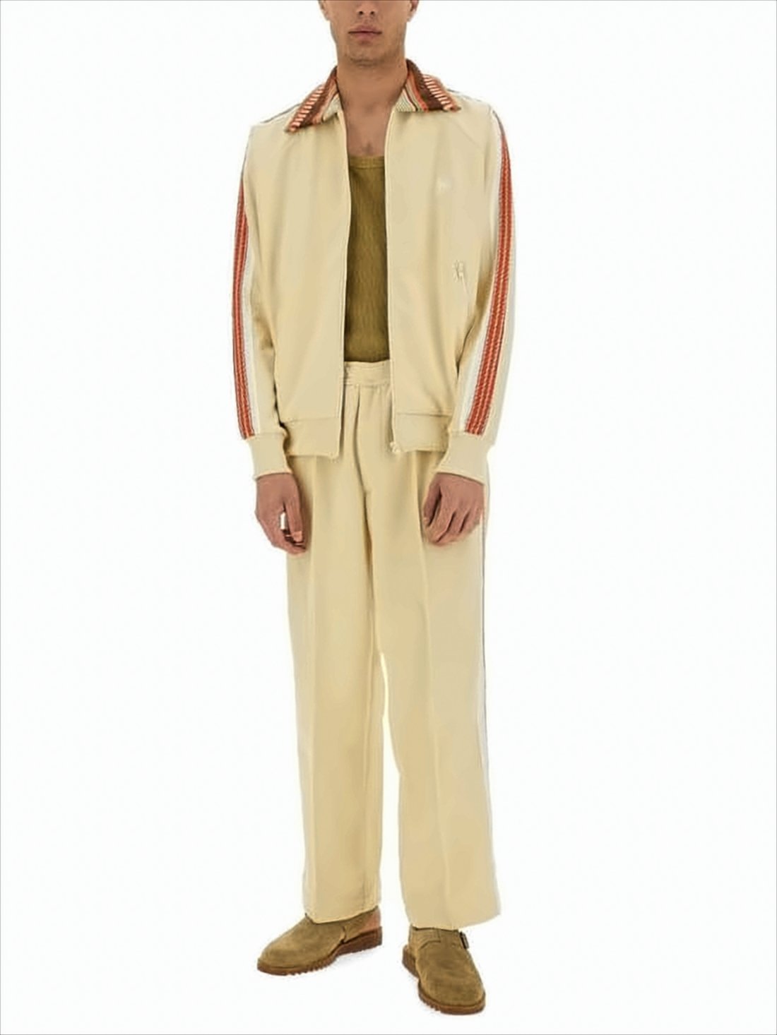 Luxe Zip-Up Jacket with Striped Detailing
