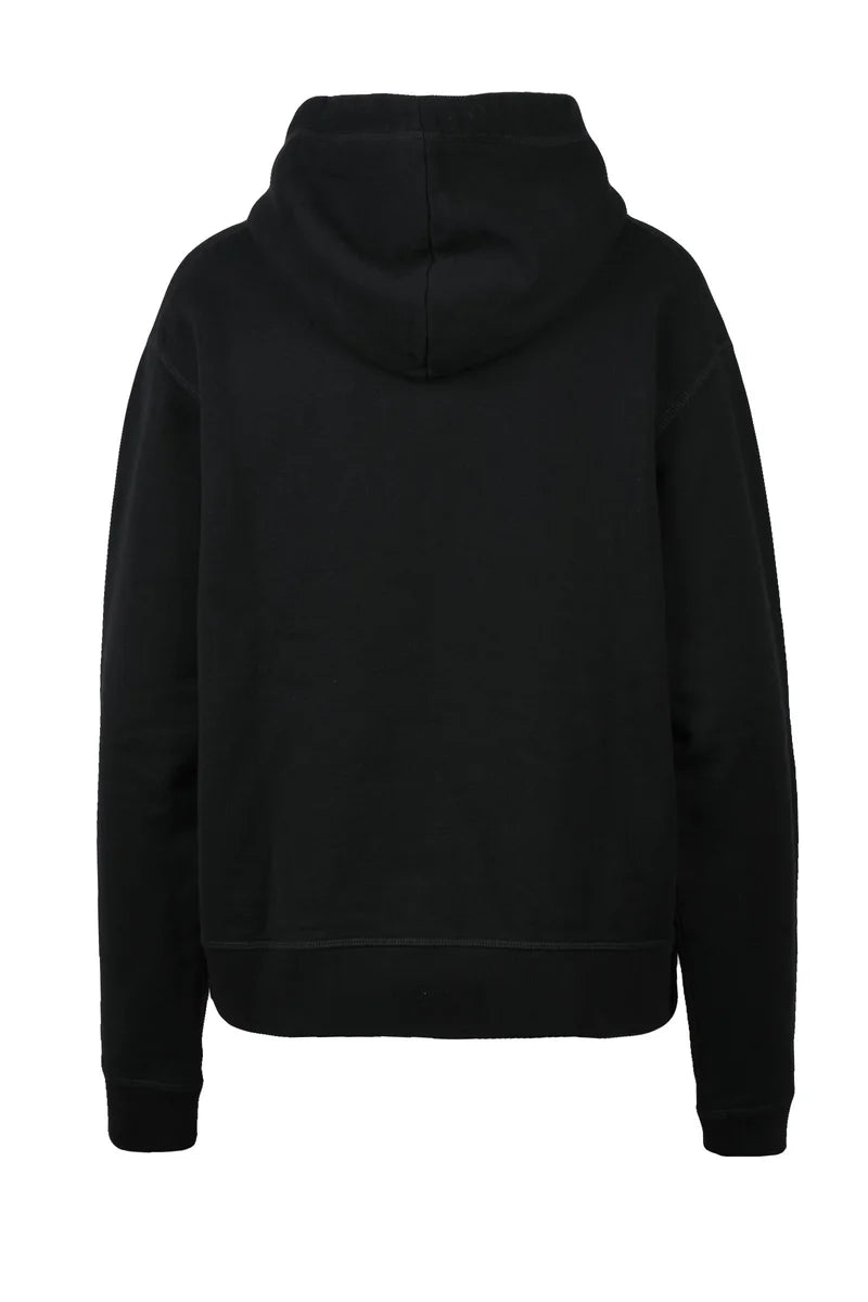 Relaxed-Fit Black Hoodie