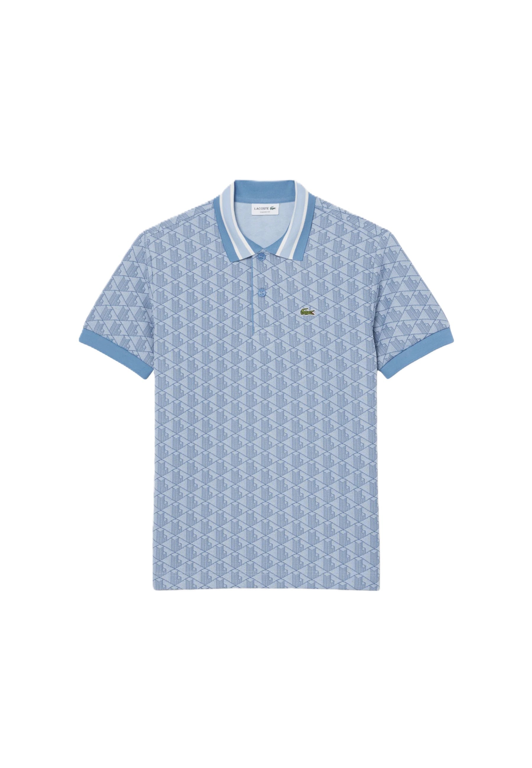Light Blue Monogram Jacquard Polo