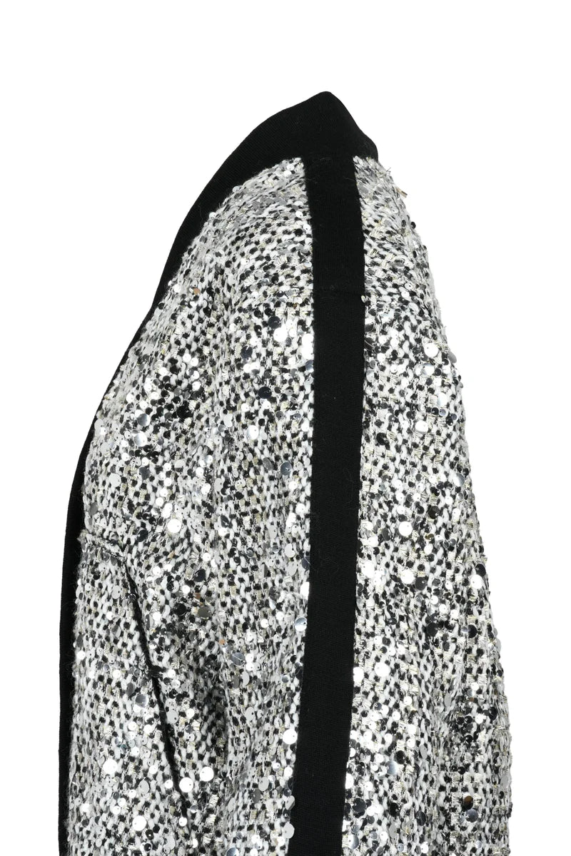 Bouclé Jacket with Snaps - Silver
