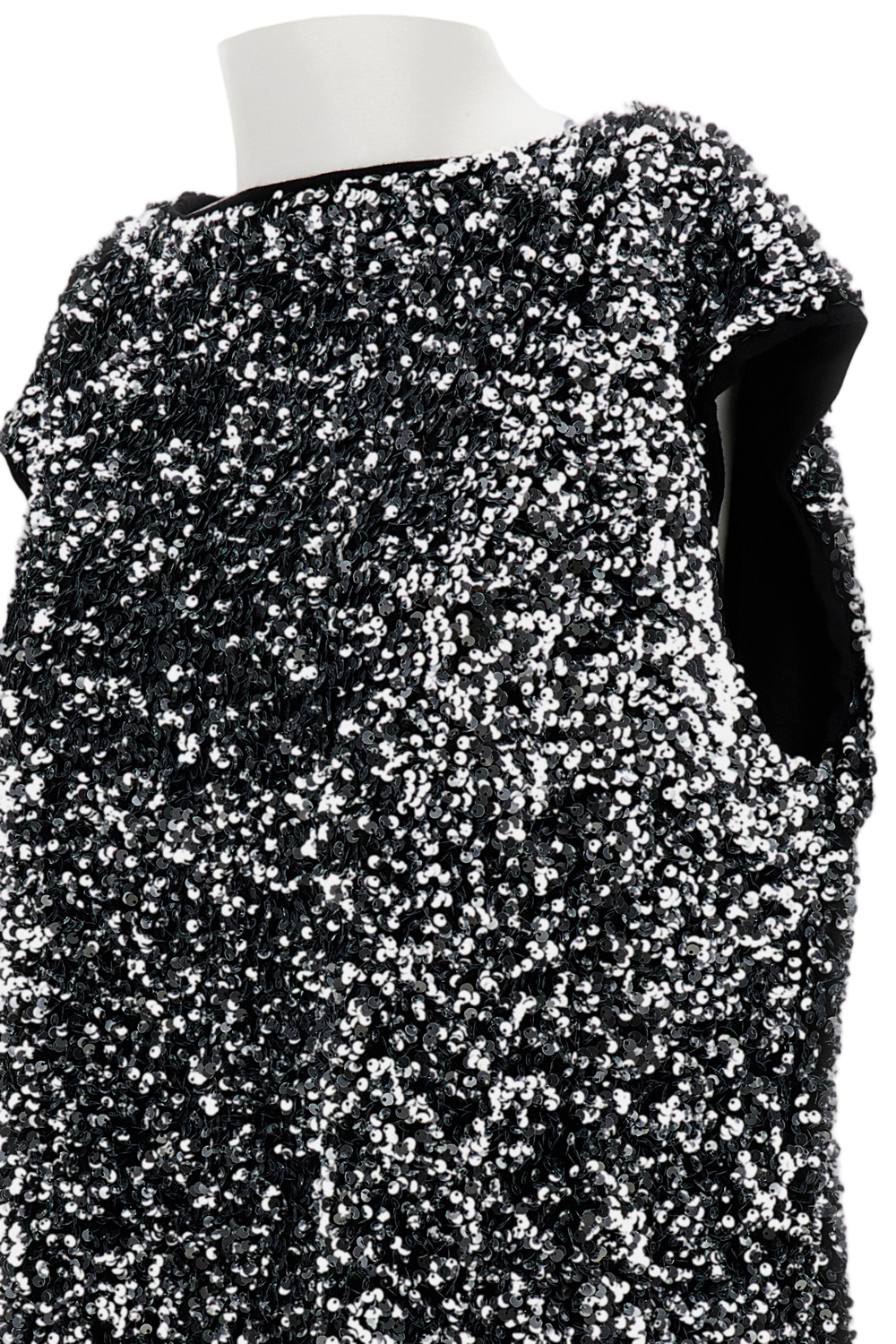 Oversized Sleeveless Top With Silver Sequin Detail