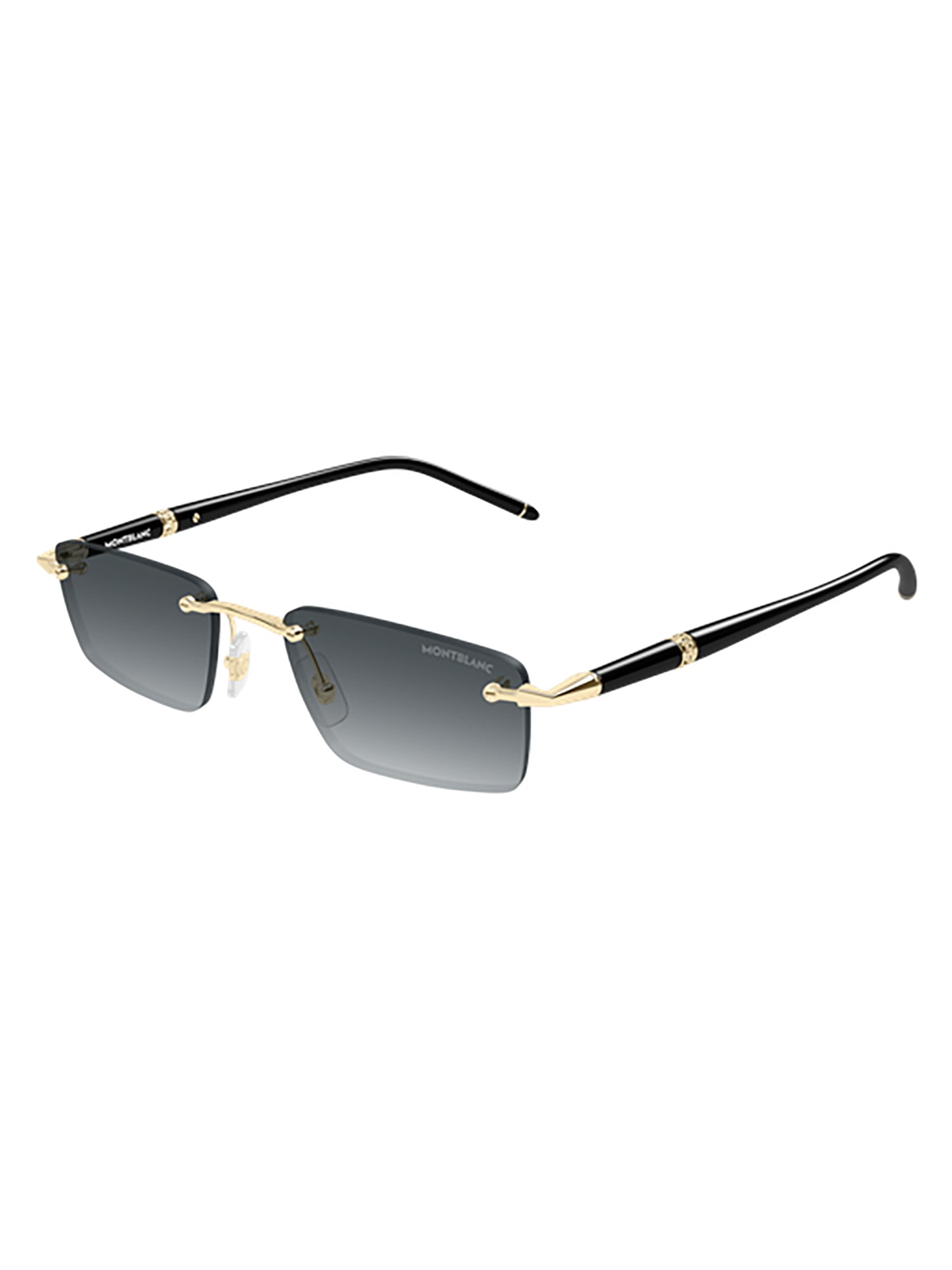 Rimless Gradient Sunglasses with Gold Accents