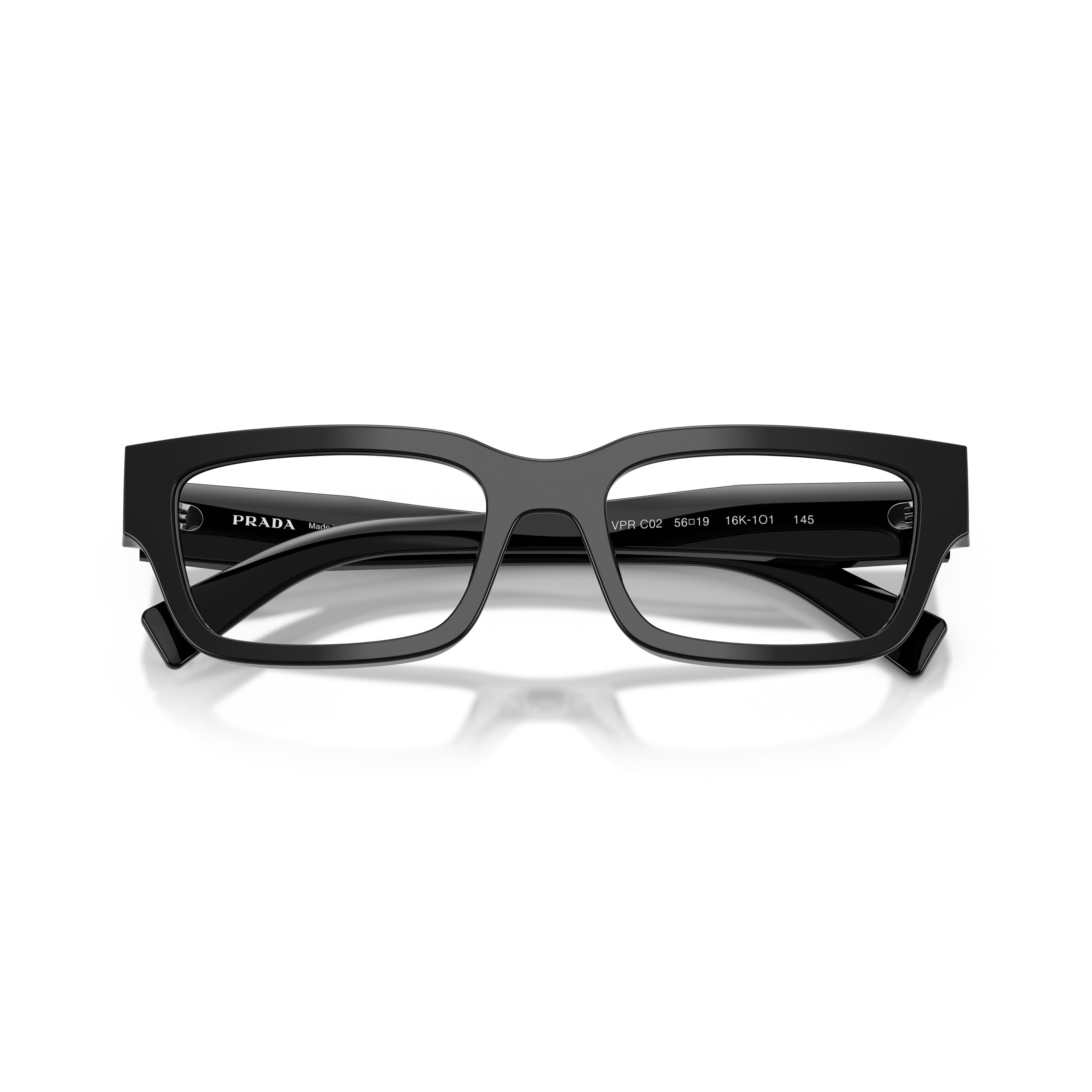 0pr C02v Rectangular Black Acetate Sunglasses