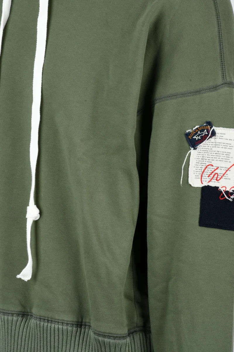 Cropped Green Hoodie with Contrasting Drawstrings