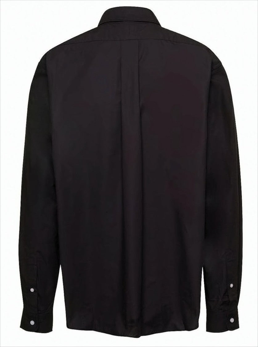 Long-Sleeve Button-Up Shirt With Floral Embroidery